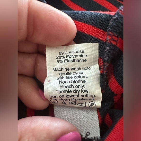 Madewell Red Navy Pencil City Sailor Stripe Skirt Size Medium - Picture 9 of 9